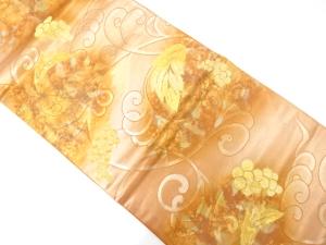 引箔　葡萄唐草模様　開き名古屋帯（額縁仕立て）